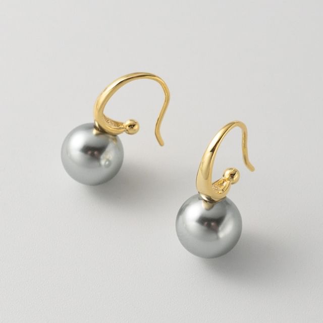 A-ROCH-925 Sterling Silver Ball Drop Hook Earring