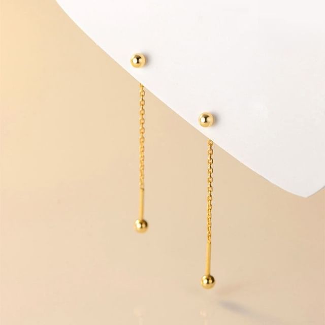 A-ROCH-925 Sterling Silver Barbell Threader Earring