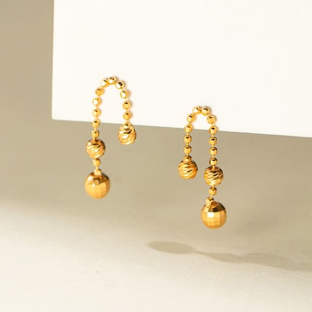 A-ROCH-925 Sterling Silver Bead Threader Drop Earring