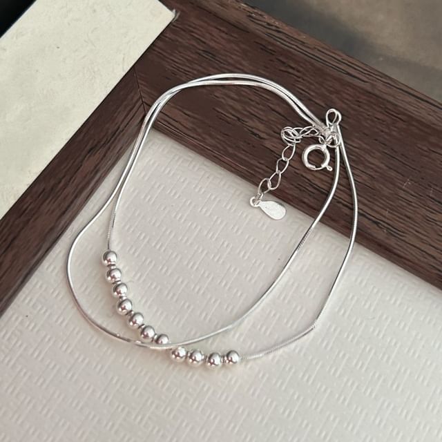 A-ROCH-925 Sterling Silver Beaded Bracelet