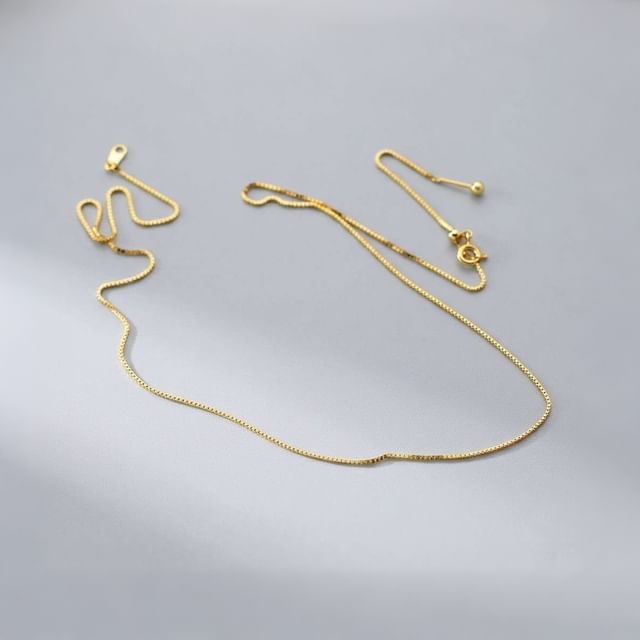 A-ROCH-925 Sterling Silver Box Chain Necklace