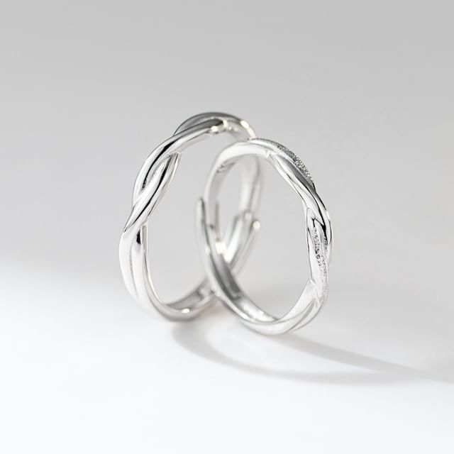 A-ROCH-925 Sterling Silver Brushed Polished Helical Open Ring