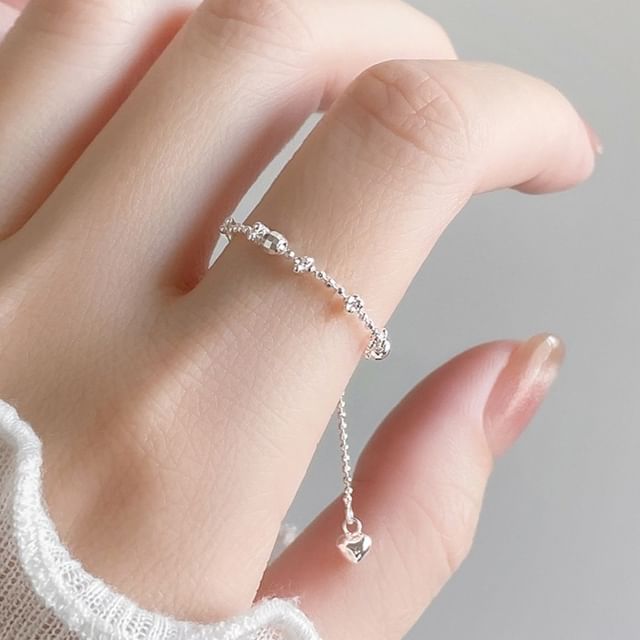A-ROCH-925 Sterling Silver Chain Adjustable Ring