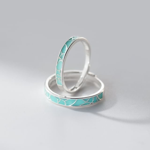 A-ROCH-925 Sterling Silver Couple Matching Cracked Effect Ring Various Designs