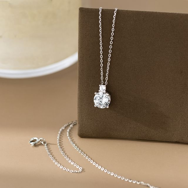 A-ROCH-925 Sterling Silver CZ Necklace