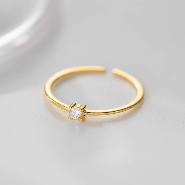 A-ROCH-925 Sterling Silver CZ Open Ring