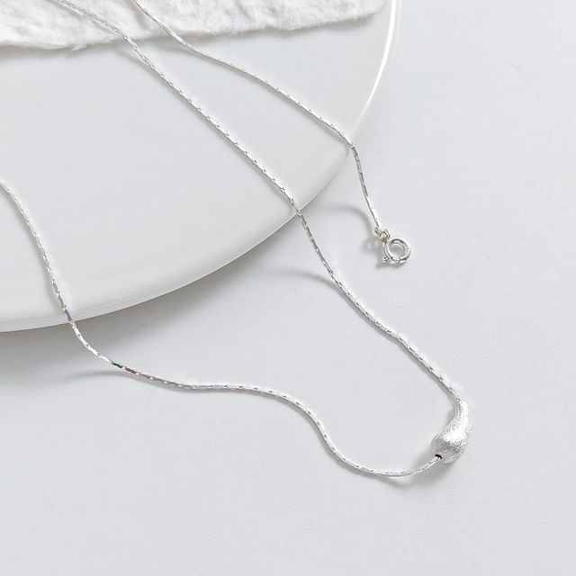 A-ROCH-925 Sterling Silver Drop Pendant Necklace