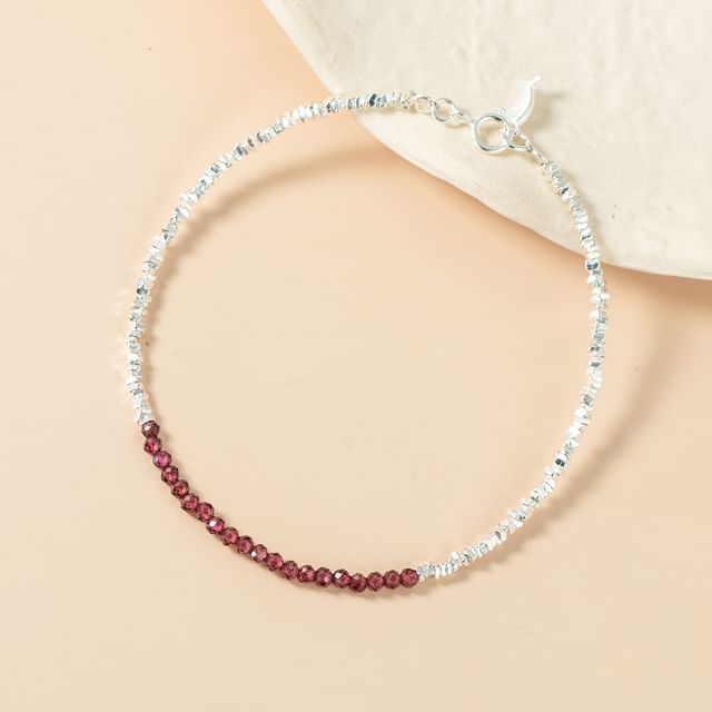 A-ROCH-925 Sterling Silver Faux Gemstone Bracelet