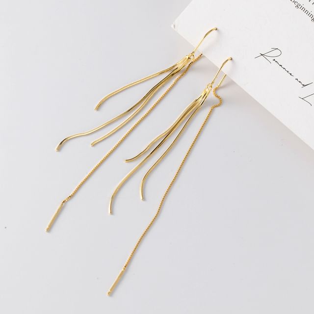 A-ROCH-925 Sterling Silver Fringe Threader Earring