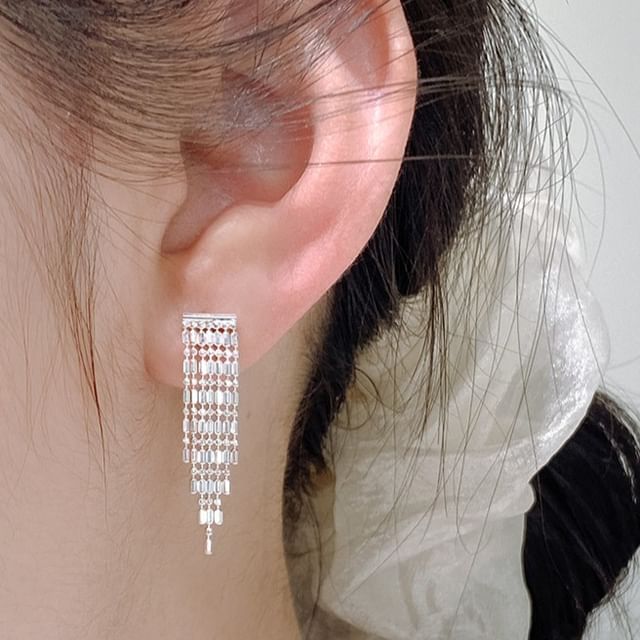 A-ROCH-925 Sterling Silver Fringed Earring