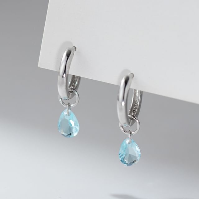 A-ROCH-925 Sterling Silver Gemstone Dangle Earring