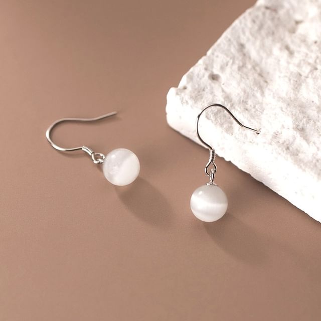 A-ROCH-925 Sterling Silver Gemstone Drop Hook Earring