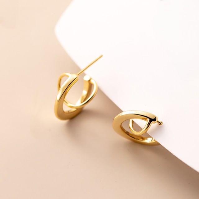 A-ROCH-925 Sterling Silver Geometry Drop Earring