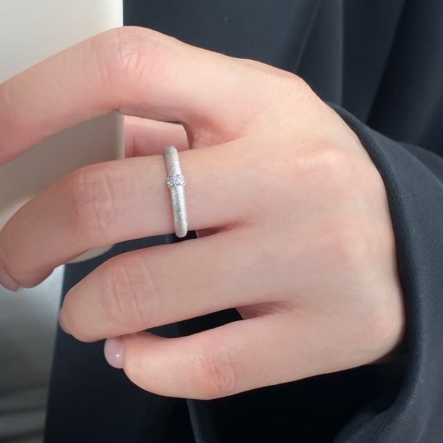 A-ROCH-925 Sterling Silver Glitter Ring