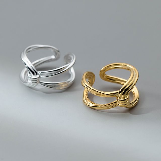 A-ROCH-925 Sterling Silver Knot Open Ring