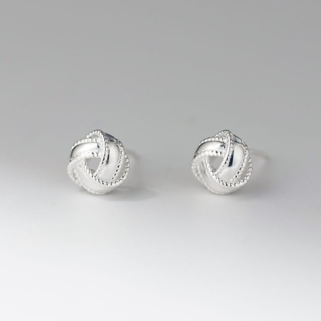 A-ROCH-925 Sterling Silver Knot Stud Earring