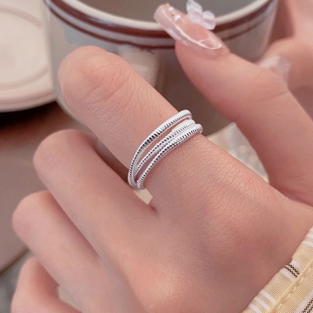 A-ROCH-925 Sterling Silver Layered Open Ring