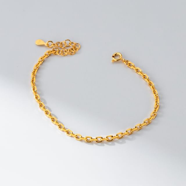 A-ROCH-925 Sterling Silver Link Chain Bracelet