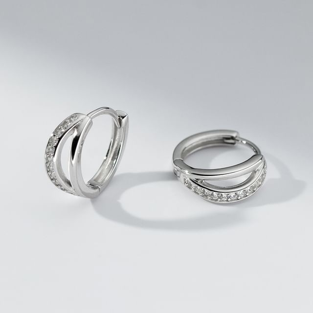 A-ROCH-925 Sterling Silver Plain Hoop Earring