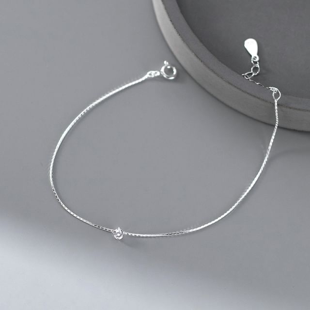 A-ROCH-925 Sterling Silver Rhinestone Bracelet
