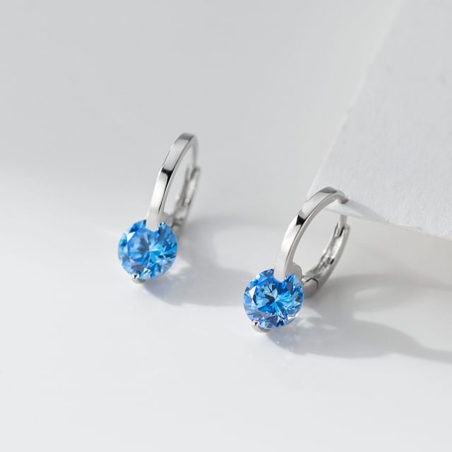 A-ROCH-925 Sterling Silver Rhinestone Drop Earring