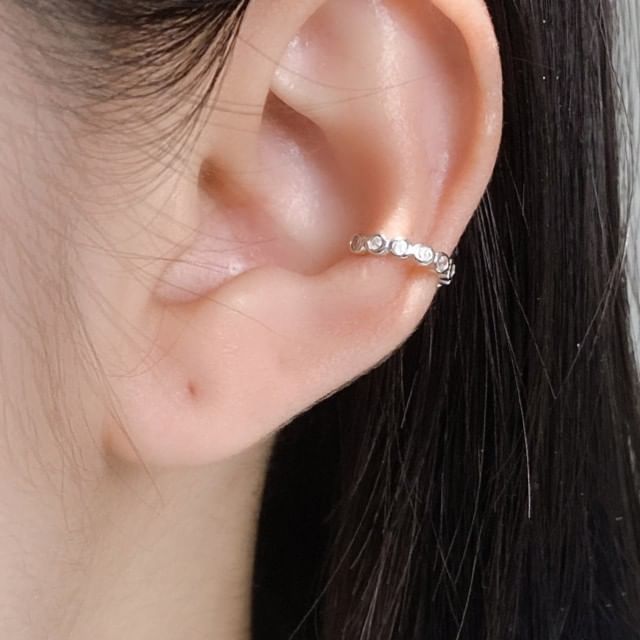 A-ROCH-925 Sterling Silver Rhinestone Ear Cuff