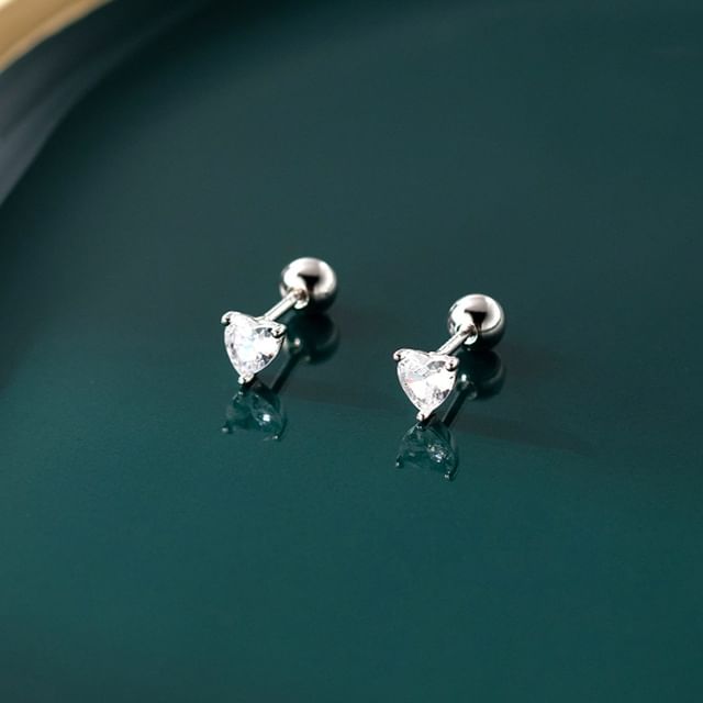 A-ROCH-925 Sterling Silver Rhinestone Ear Stud