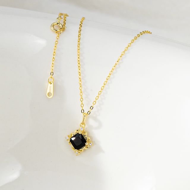A-ROCH-925 Sterling Silver Rhinestone Necklace
