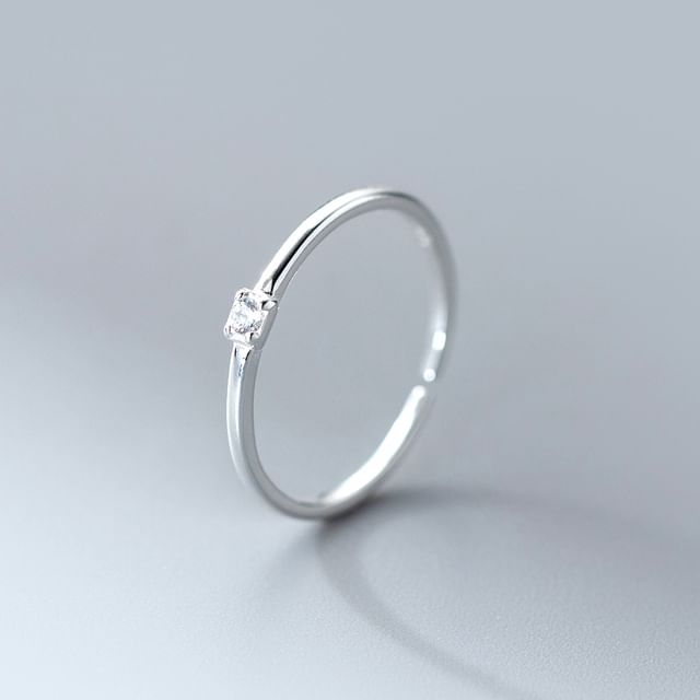 A-ROCH-925 Sterling Silver Rhinestone Open Ring