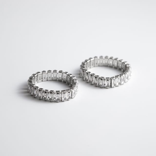 A-ROCH-925 Sterling Silver Rhinestone Ring