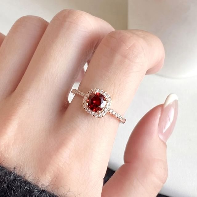 A-ROCH-925 Sterling Silver Rhinestone Ring