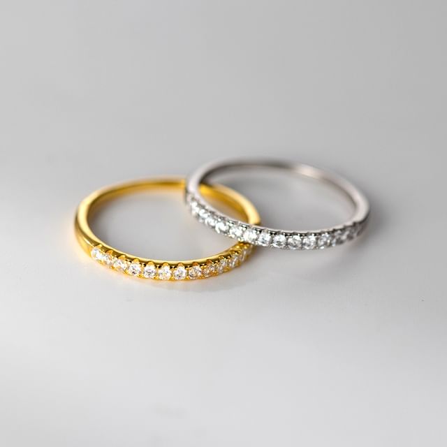 A-ROCH-925 Sterling Silver Rhinestone Ring