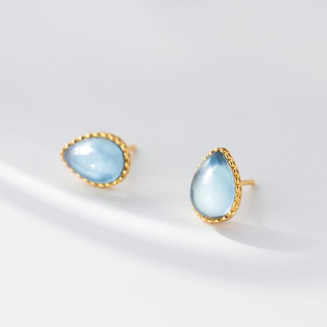 A-ROCH-925 Sterling Silver Rhinestone Stud Earring