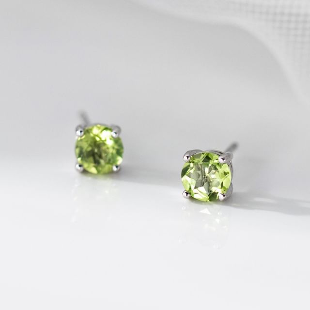 A-ROCH-925 Sterling Silver Rhinestone Stud Earring