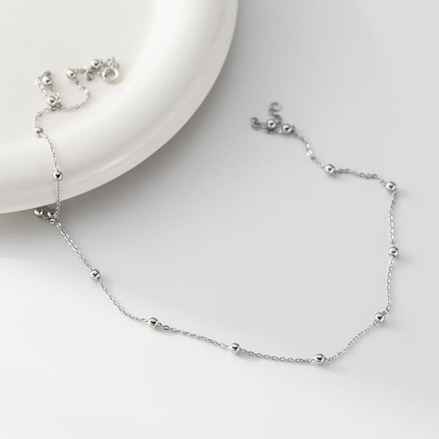 A-ROCH-925 Sterling Silver Station Necklace