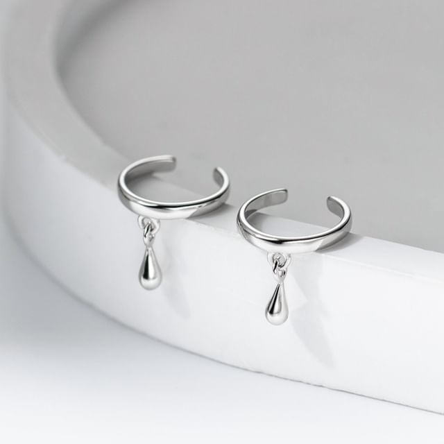 A-ROCH-925 Sterling Silver Teardrop Hoop Ear Cuff