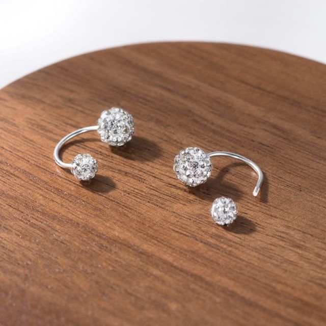 A-ROCH-999 Silver Rhinestone Ear Jacket