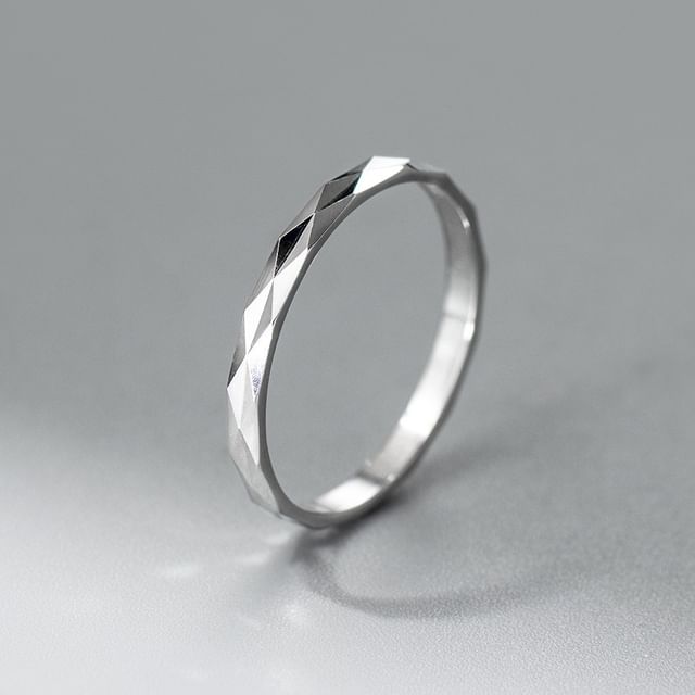 A-ROCH-Faceted S925 Sterling Silver Ring