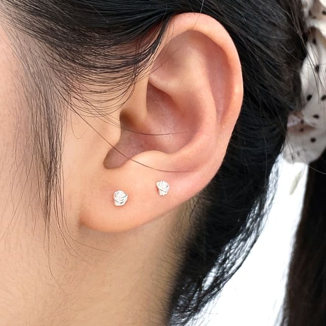 A-ROCH-S925 Sterling Silver Rhinestone Stud Earring