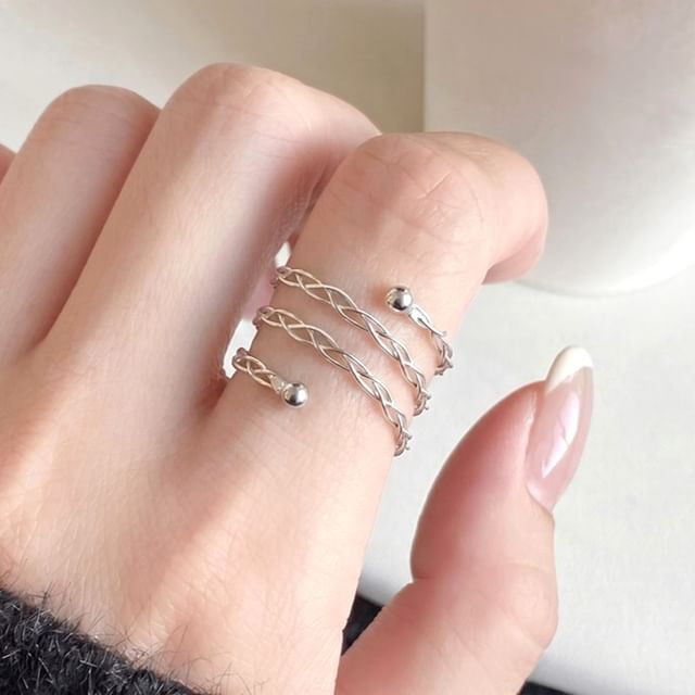 A-ROCH-Sterling Silver Twisted Layered Ring