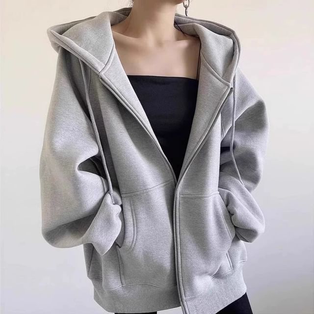Acoustic Rain-Plain Zip-Up Hoodie