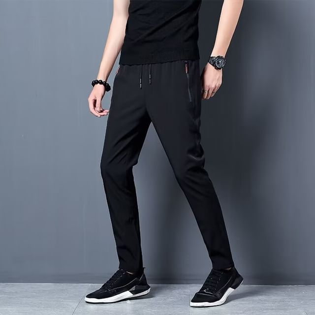 Acrius-Mid Rise Plain Sweatpants