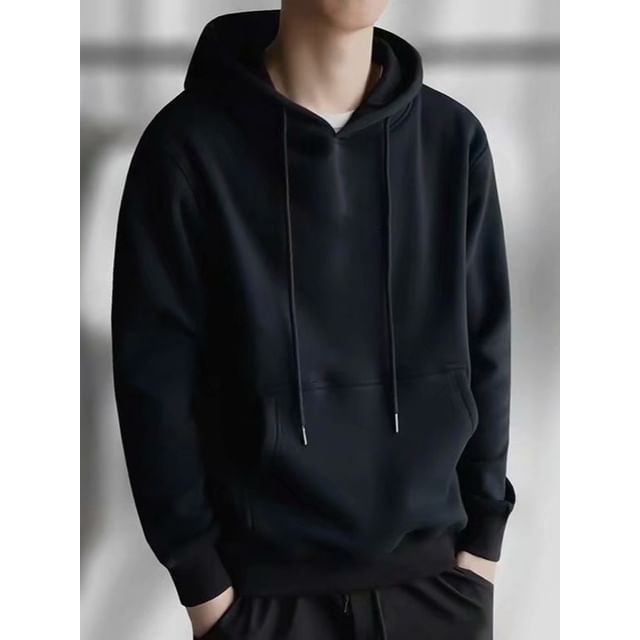Acrius-Plain Fleece-Lined Hoodie