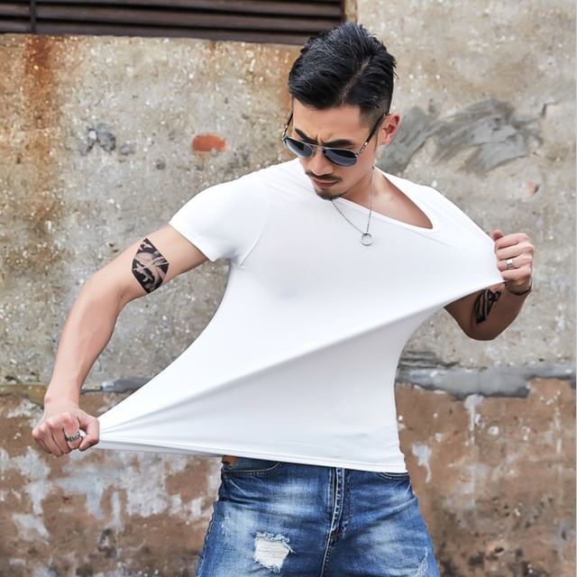 Acrius-Short-Sleeve Plain T-Shirt Various Designs