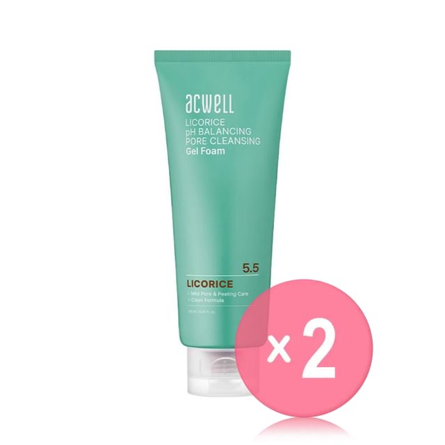 acwell-Licorice pH Balancing Pore Cleansing Gel Foam 2pcs Bundle Set