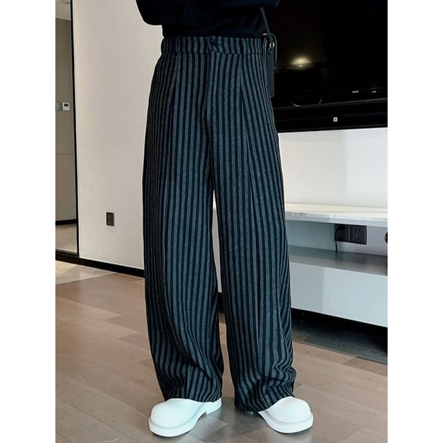 Adothuiastic-High Waist Striped Wide Leg Pants