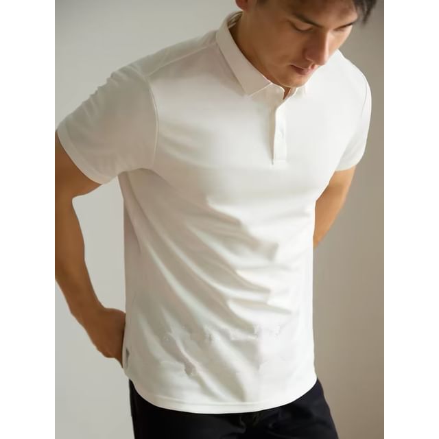 Adothuiastic-Short-Sleeve Plain Polo Top