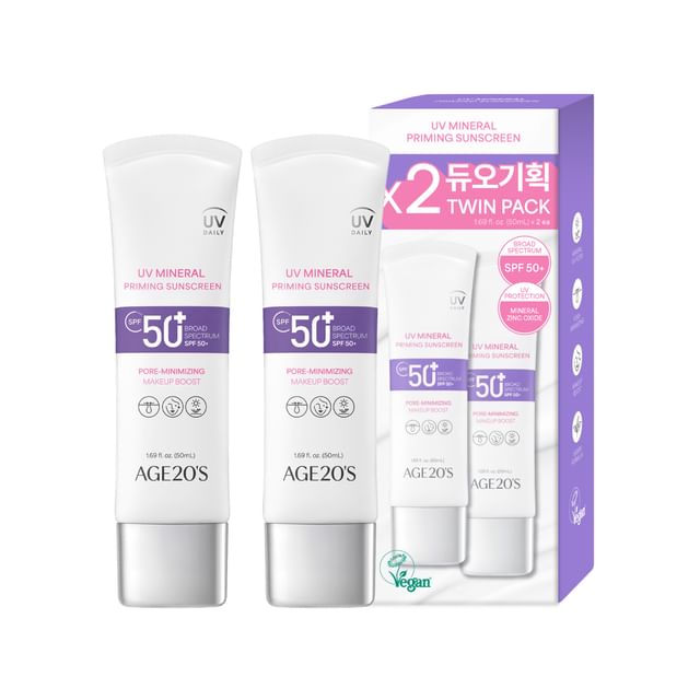AGE20-S-UV Mineral Priming Sunscreen Twin Pack Set