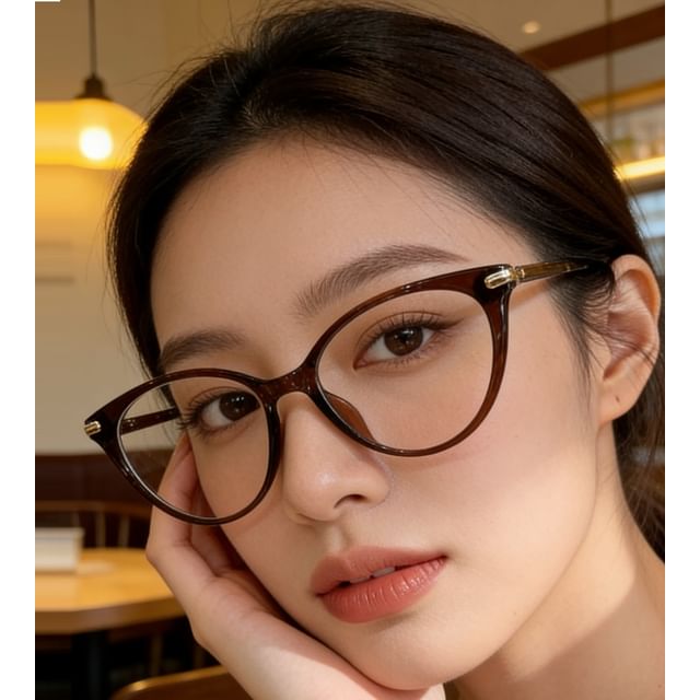 Aisyi-Cat Eye Thin Frame Sunglasses