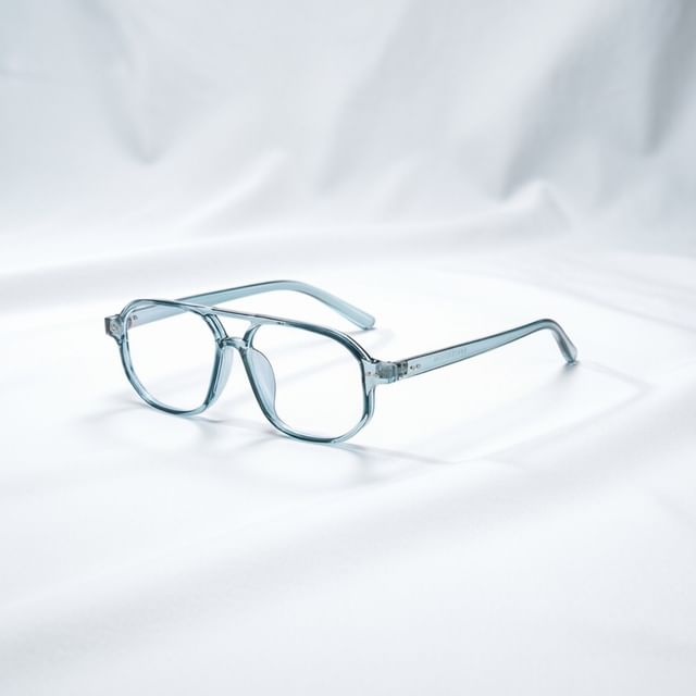 Aisyi-Double Bridge Aviator Plastic Blue Light Blocking Eyeglasses